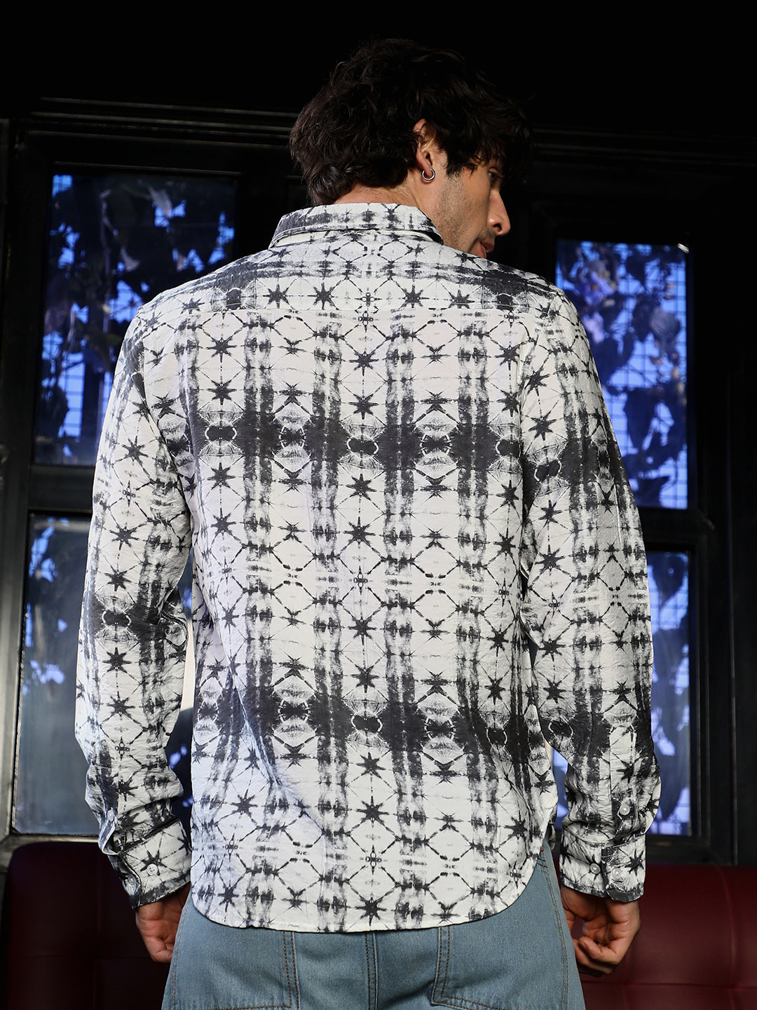 Button-Down Geometric-Dye Shirt