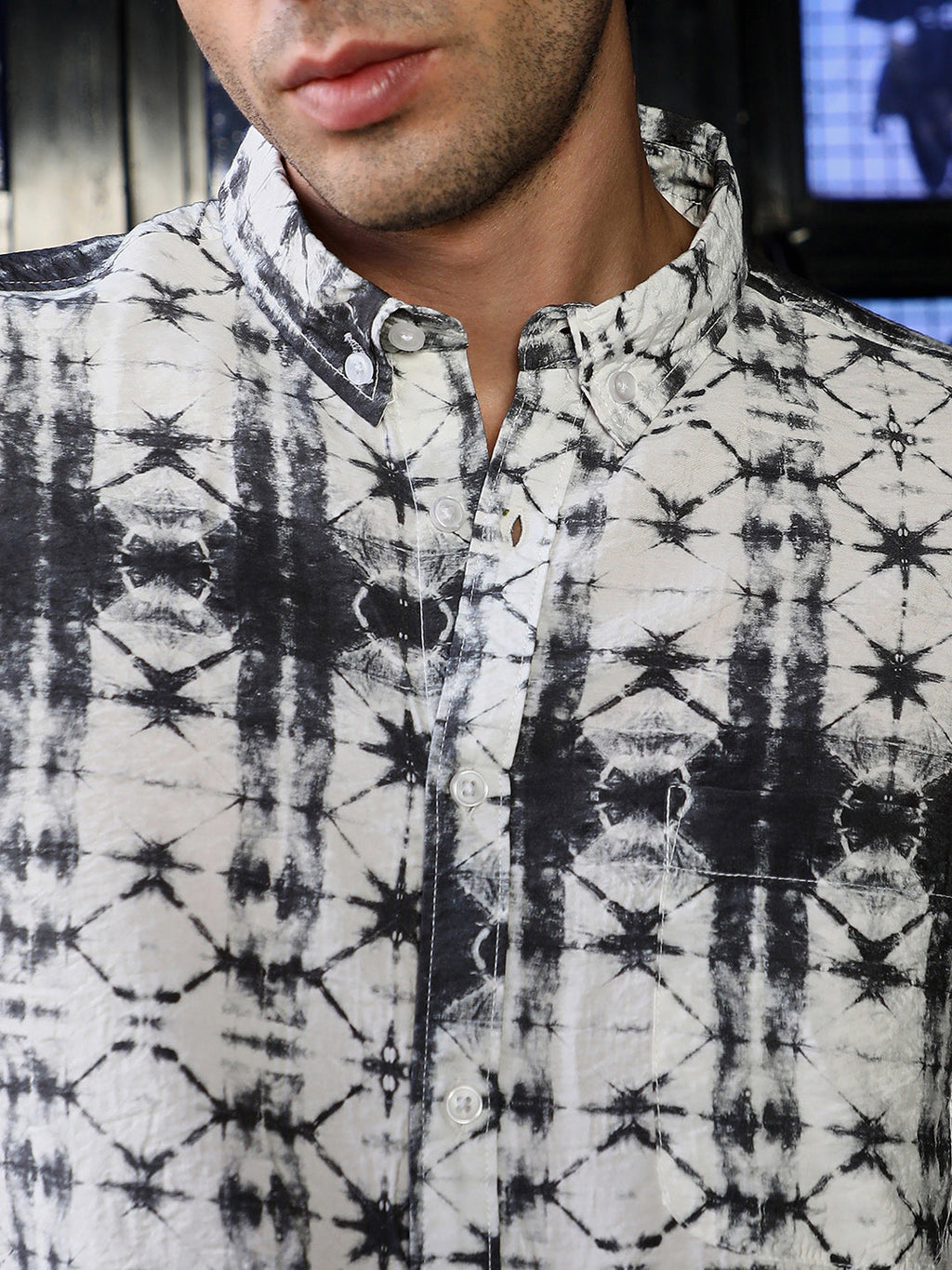 Button-Down Geometric-Dye Shirt