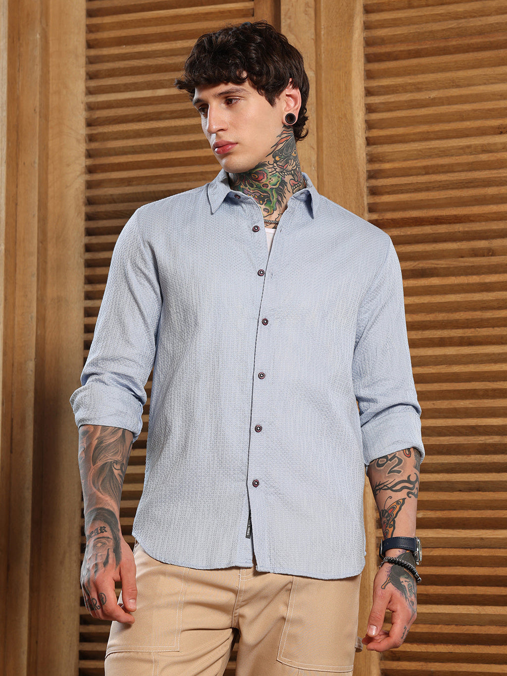 Lattice-Woven Shirt