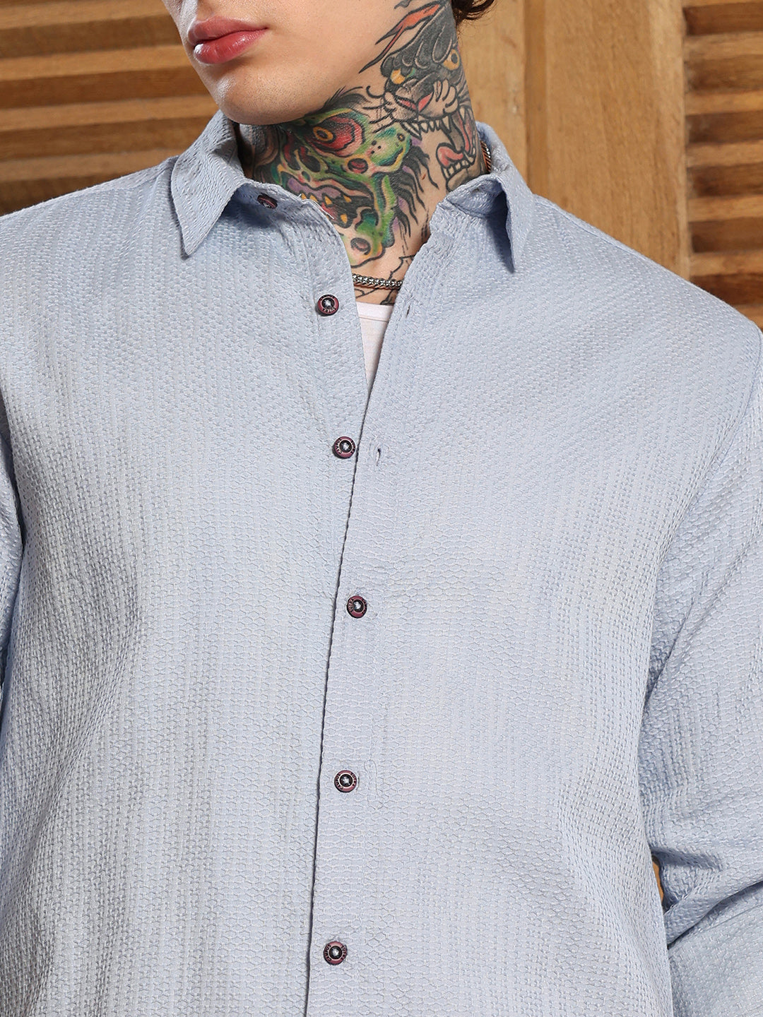Lattice-Woven Shirt