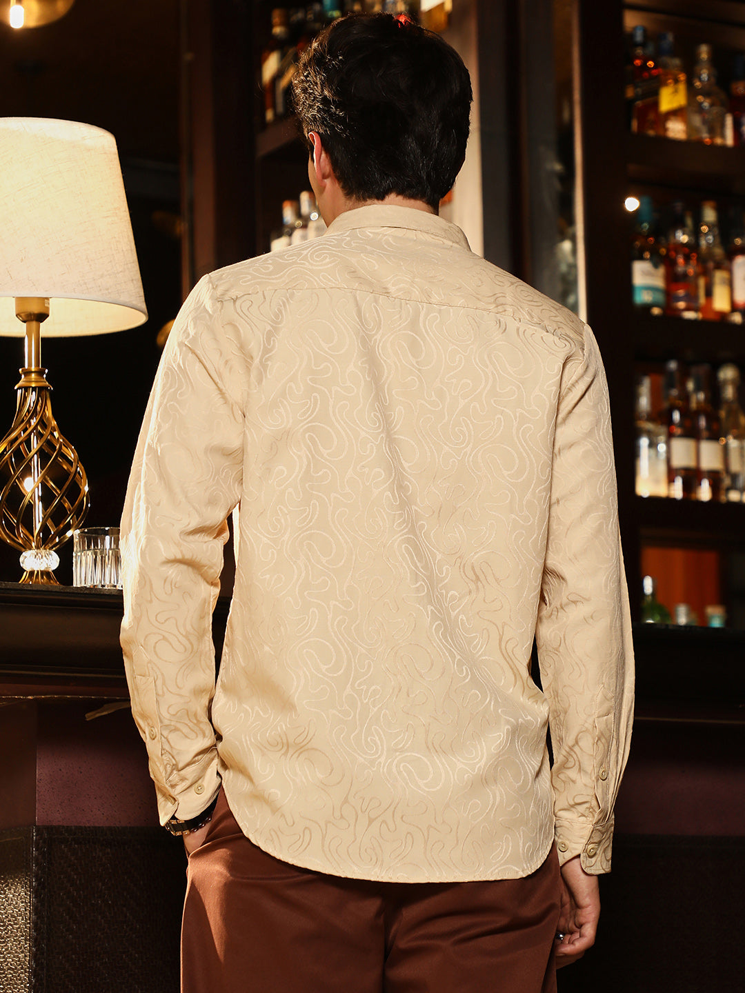 Abstract-Lined Jacquard Shirt