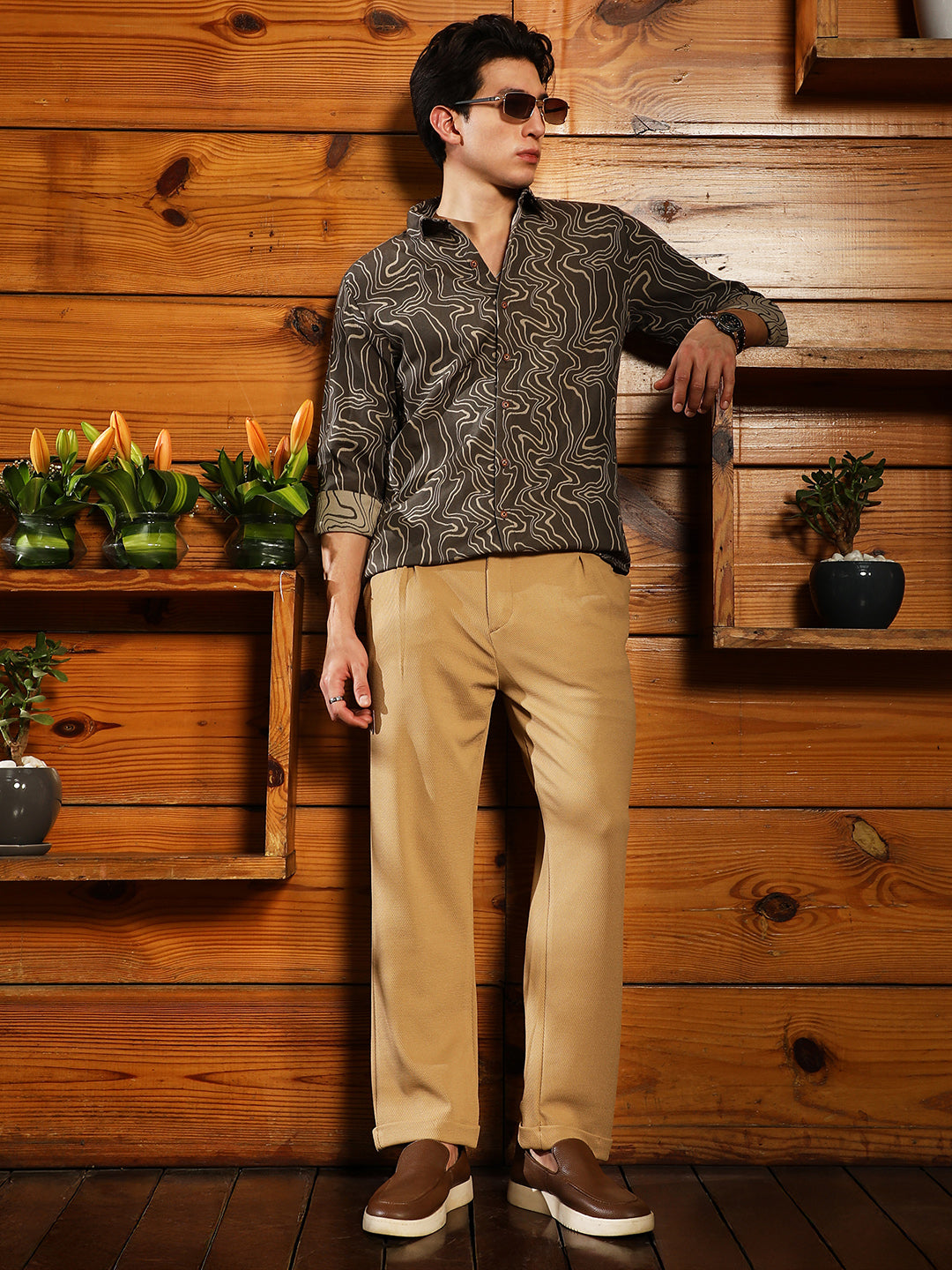 Constract-Fluid Jacquard Shirt