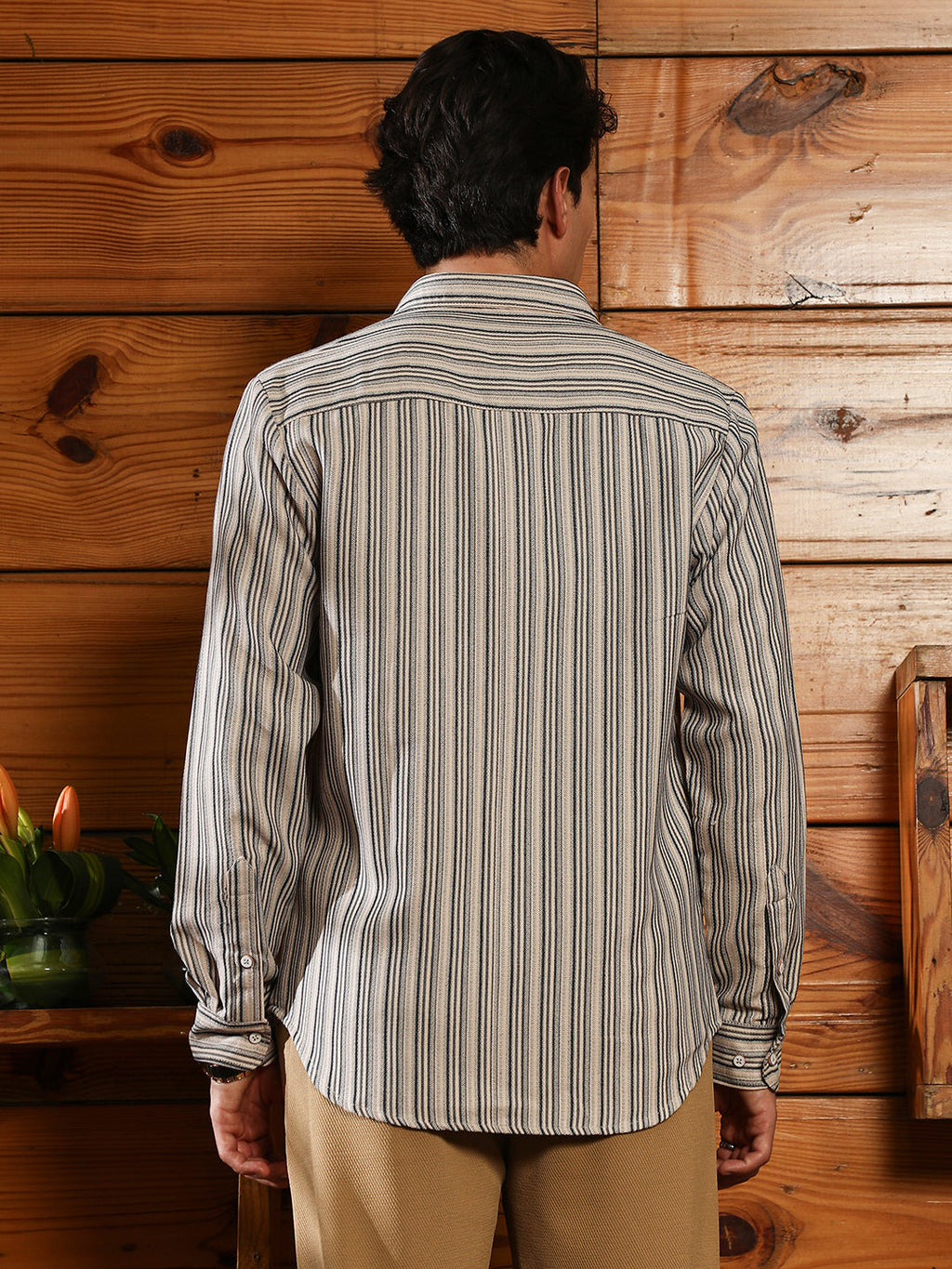 Bohomian-Stripe Jacquard Shirt