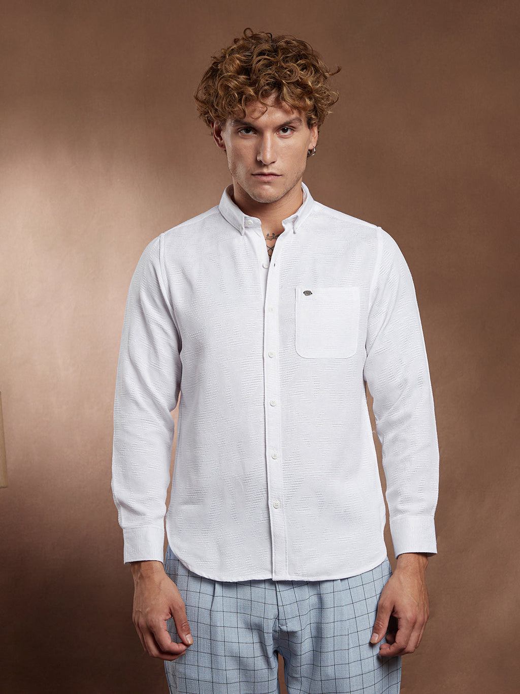 Open-Weave Regular Shirt