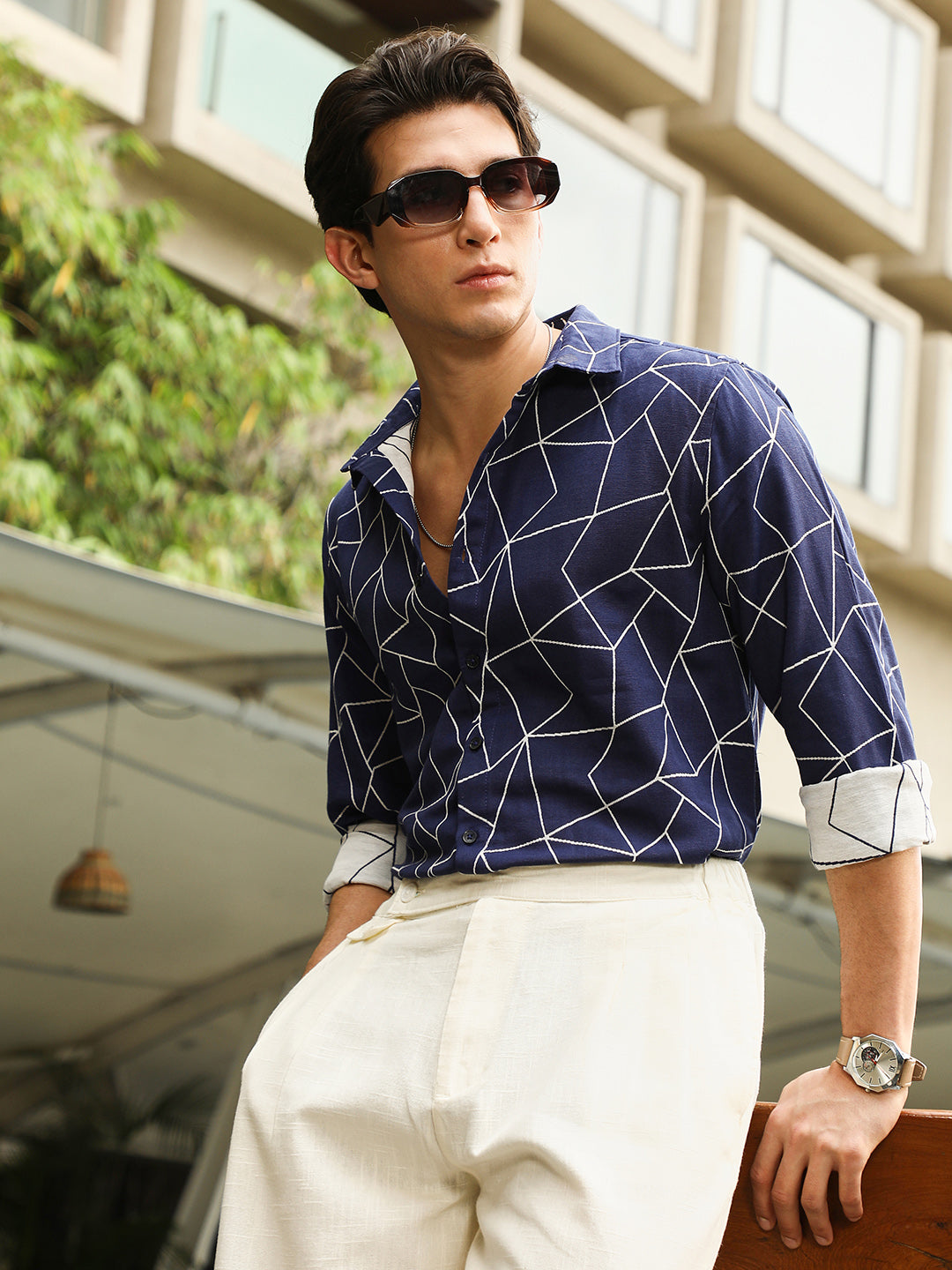 Mosaic-Jacquard Shirt