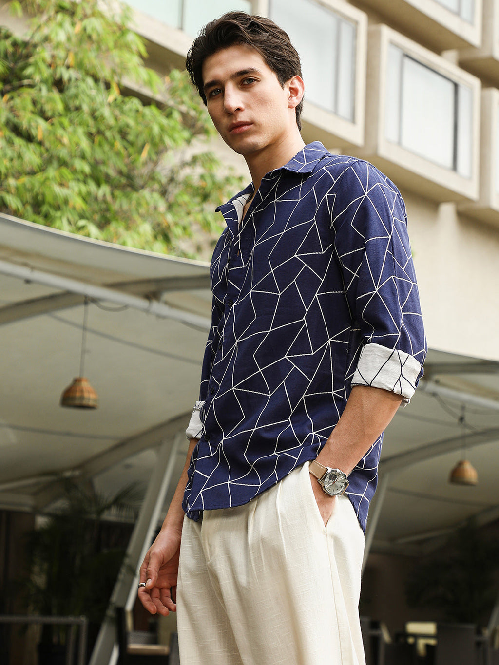 Mosaic-Jacquard Shirt