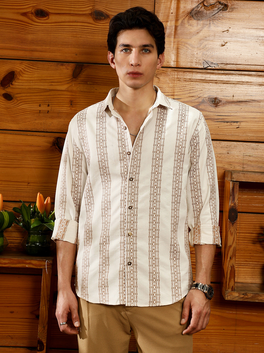 Indie-Stripe Jacquard Shirt