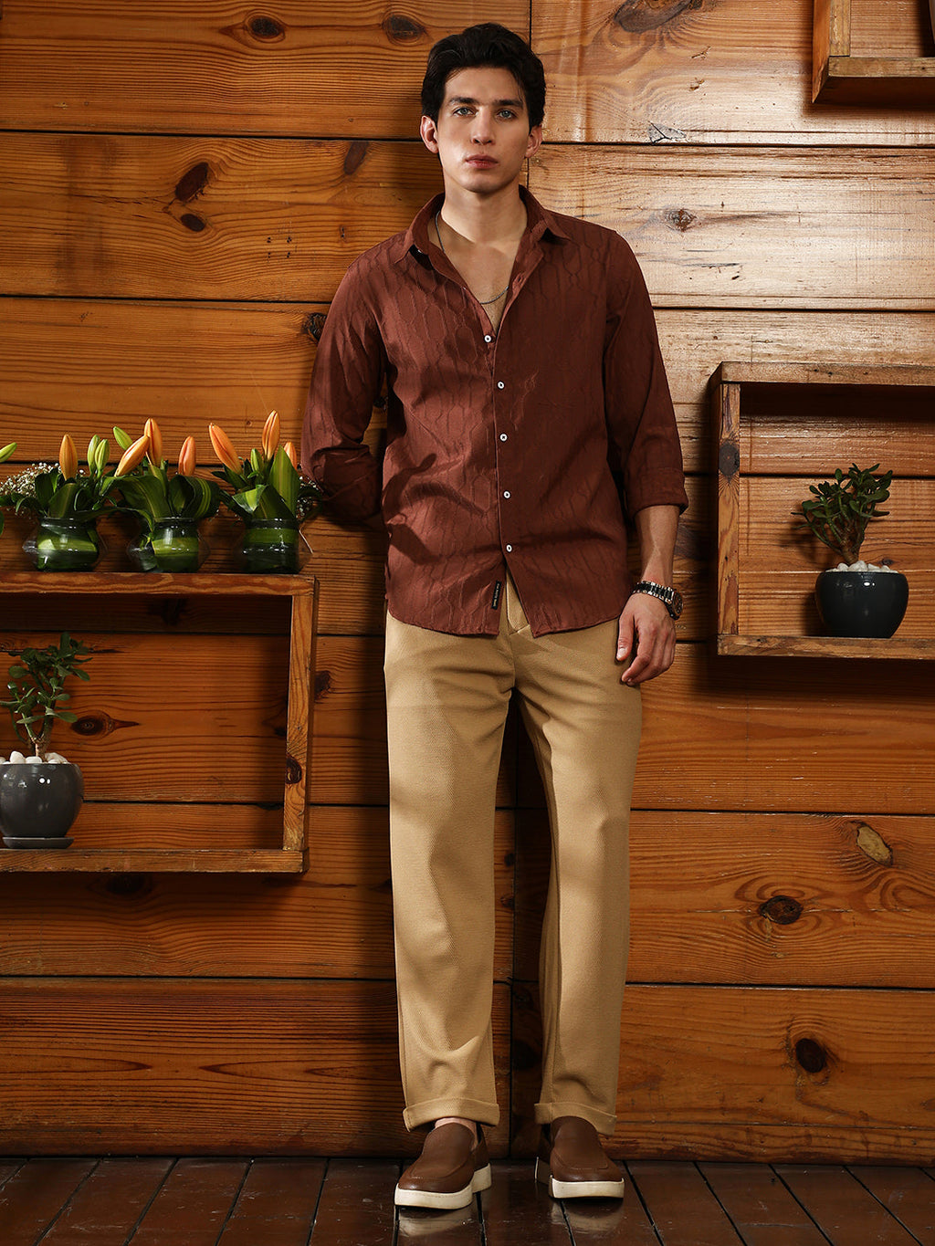 Indie-Geometric Jacquard Shirt