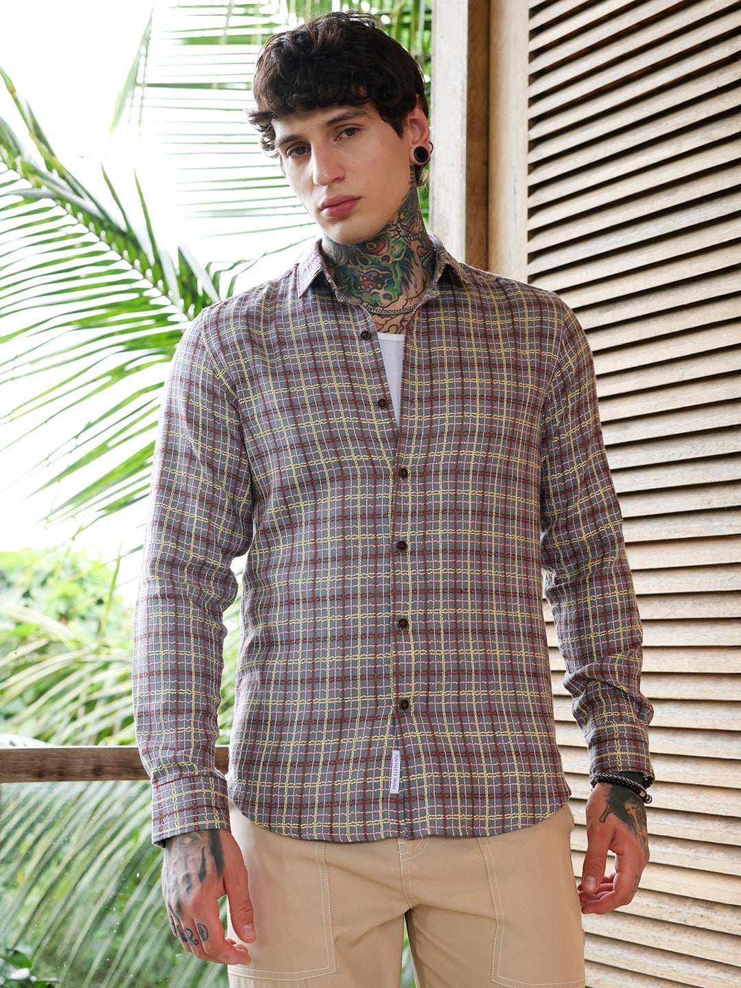 Woven Contrast-Check Shirt