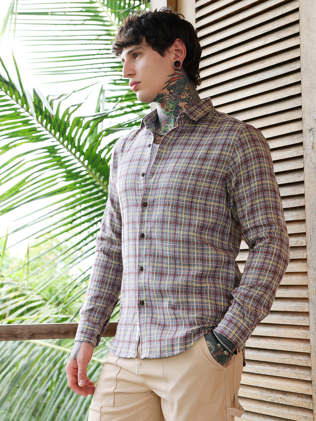 Woven Contrast-Check Shirt