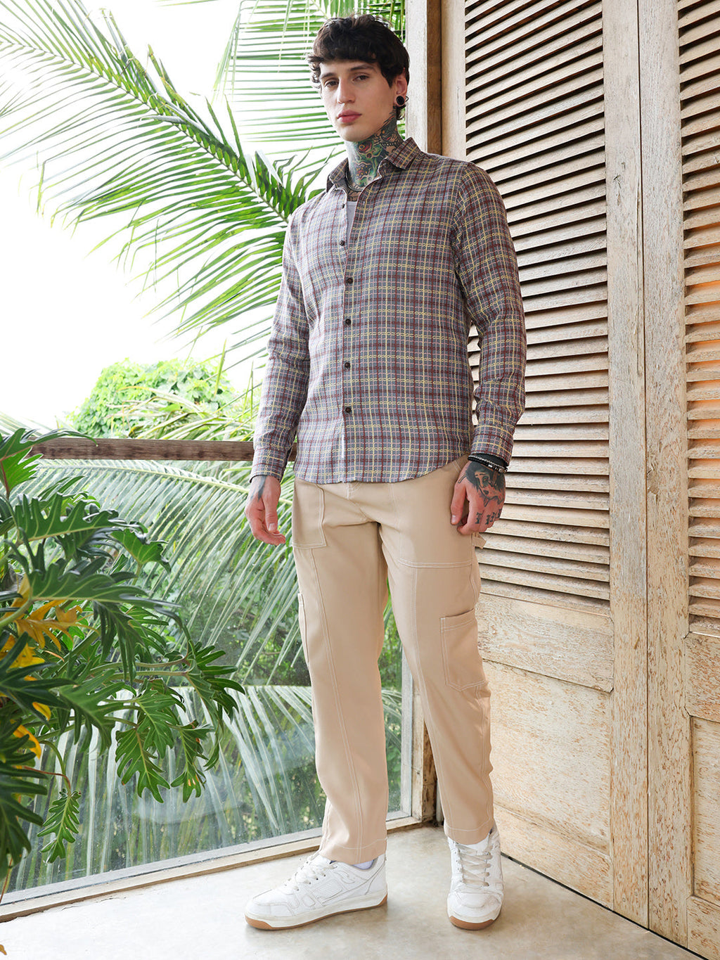 Woven Contrast-Check Shirt
