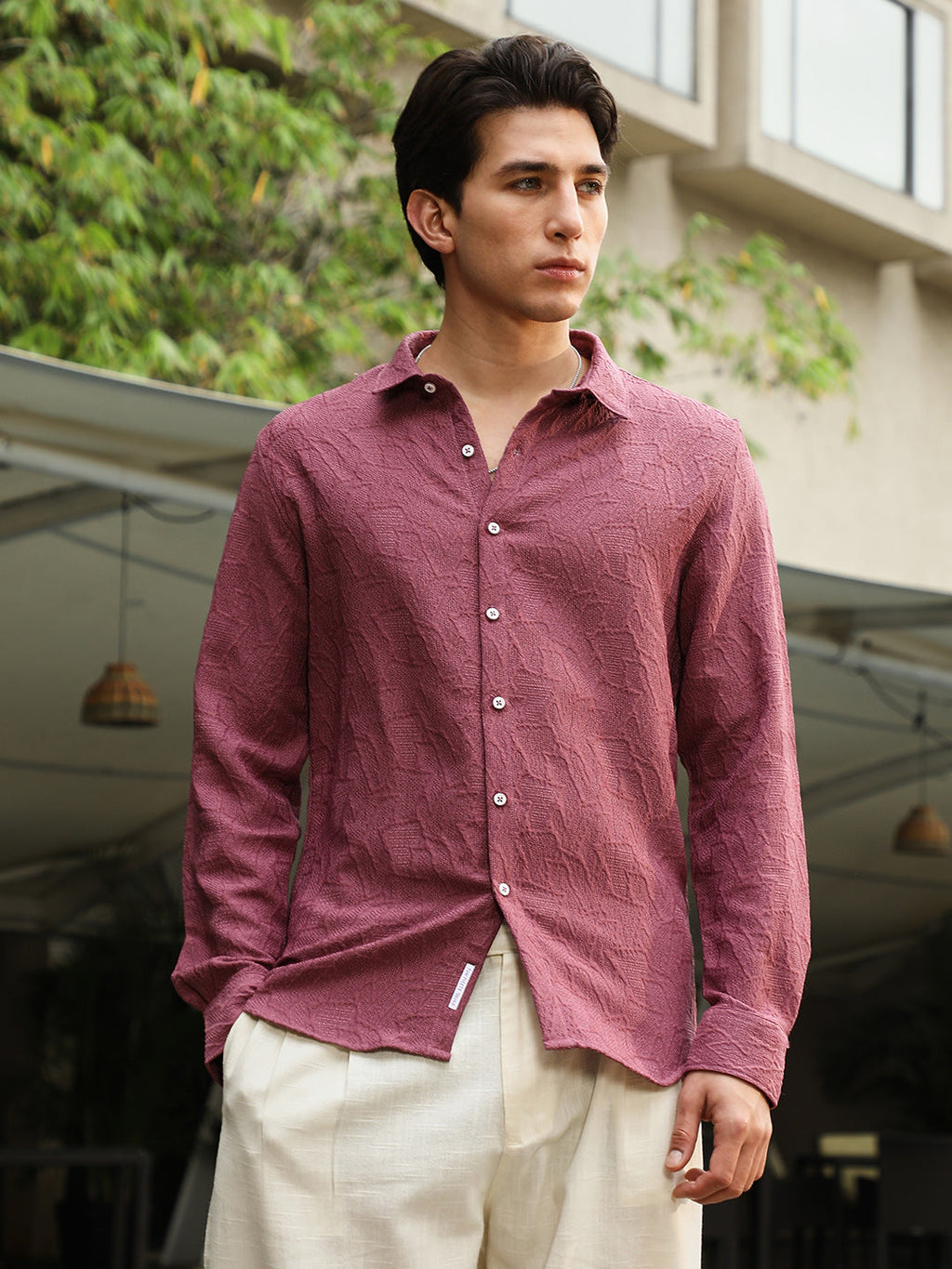 Geo-Abstract Jacquard Shirt