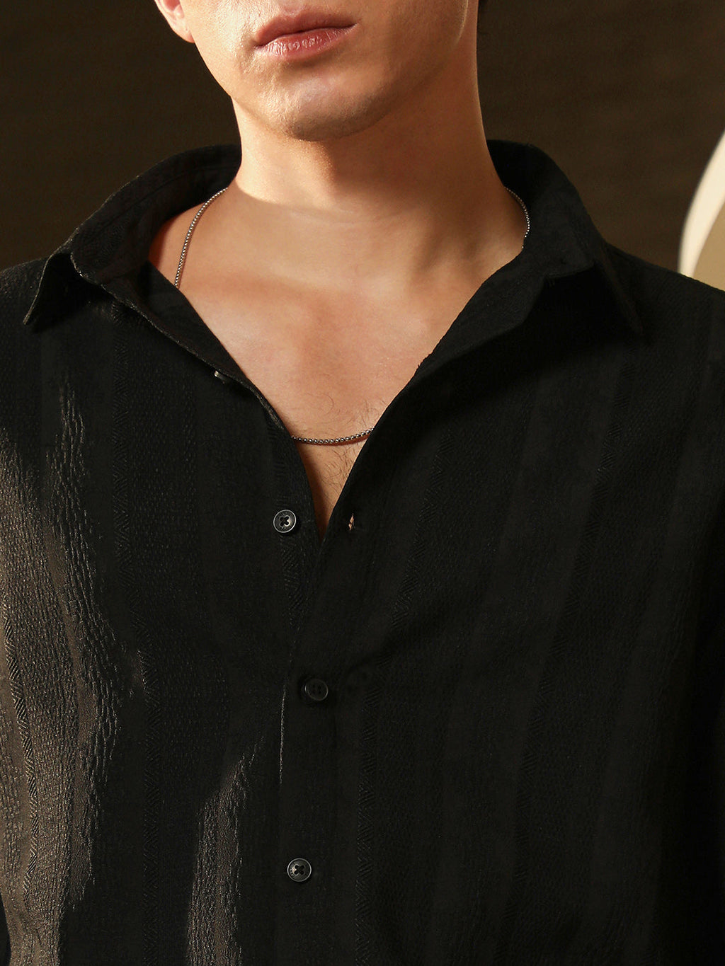 Duo-Panel Jacquard Shirt