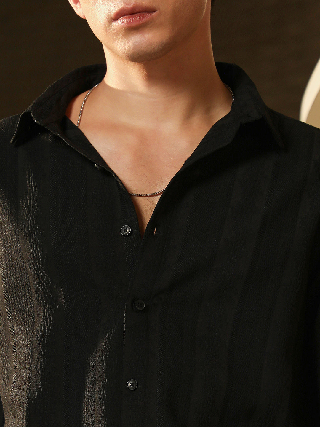 Duo-Panel Jacquard Shirt