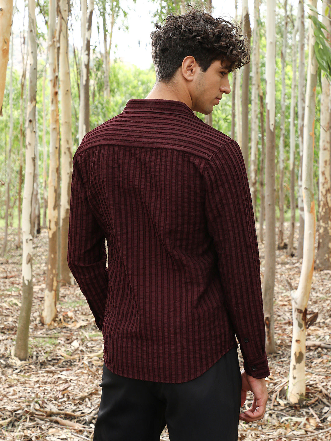 Edgy-Stripe Jacquard Shirt