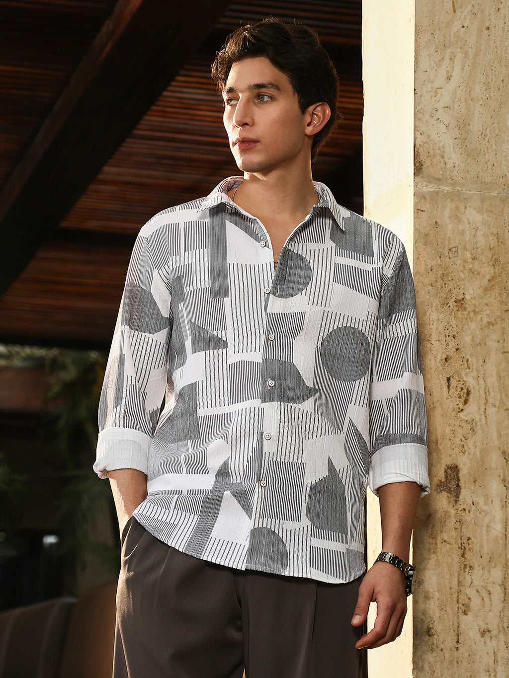 Abstract-Geometric Imprint Shirt
