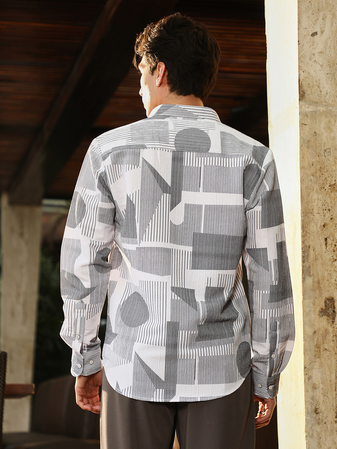 Abstract-Geometric Imprint Shirt