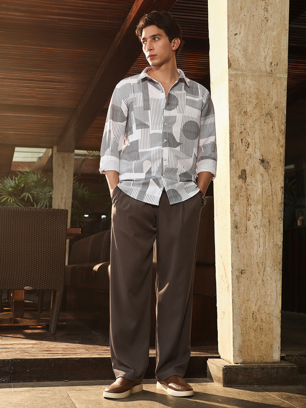 Abstract-Geometric Imprint Shirt