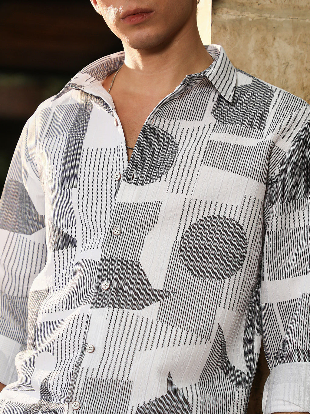 Abstract-Geometric Imprint Shirt
