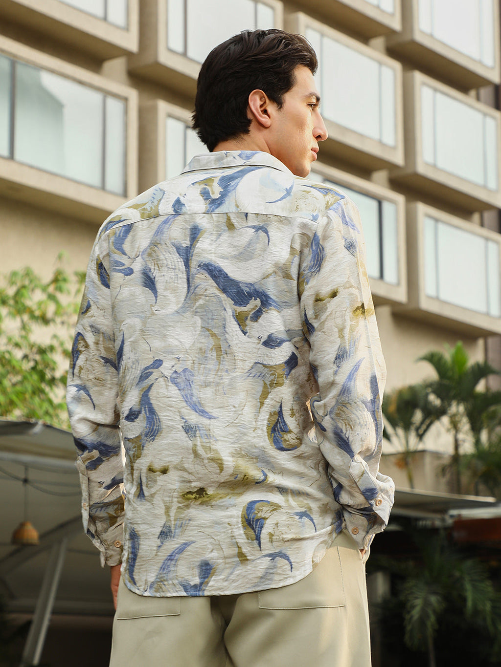 Waterbrush-Imprint Dobby Shirt