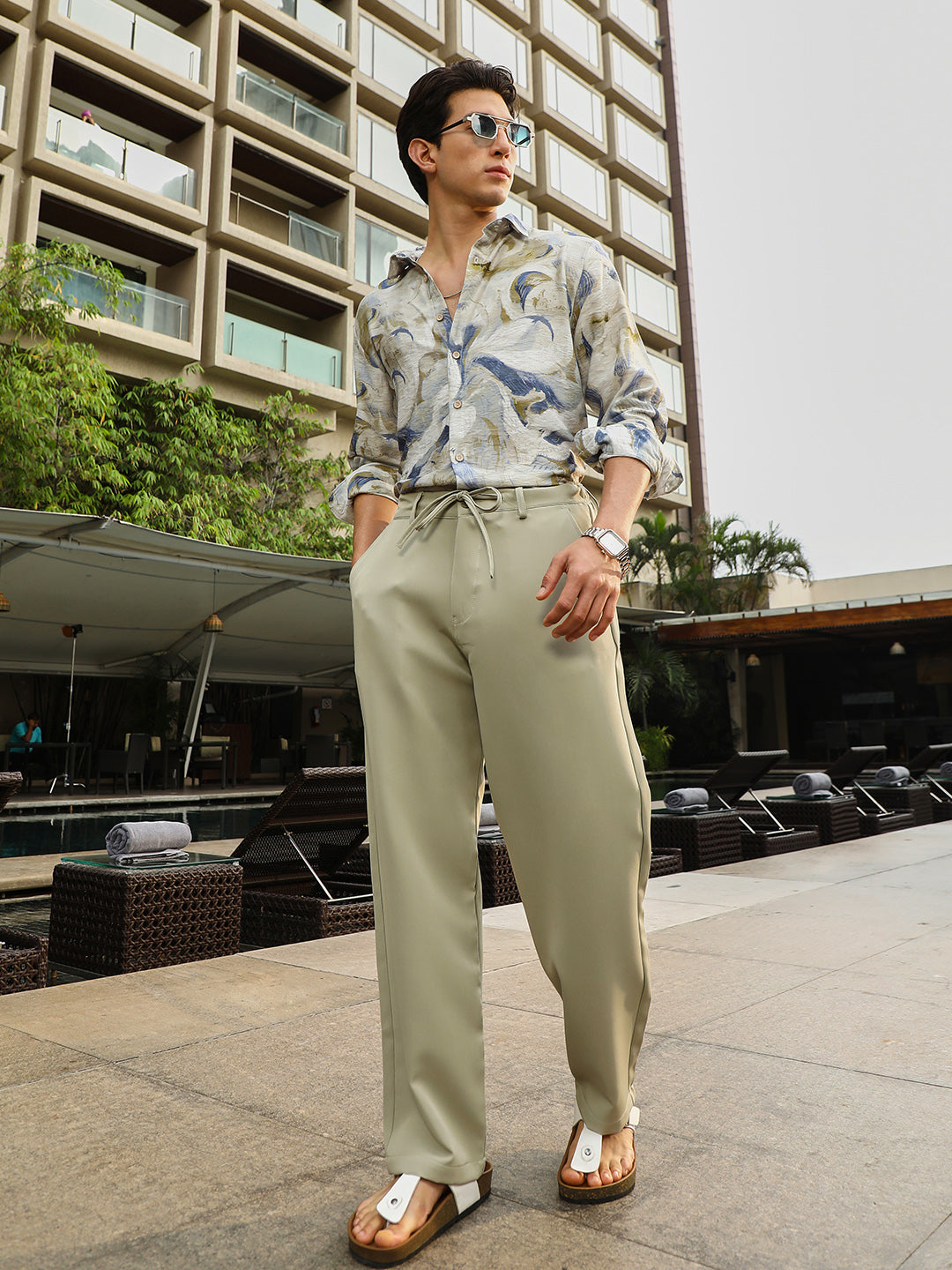 Waterbrush-Imprint Dobby Shirt