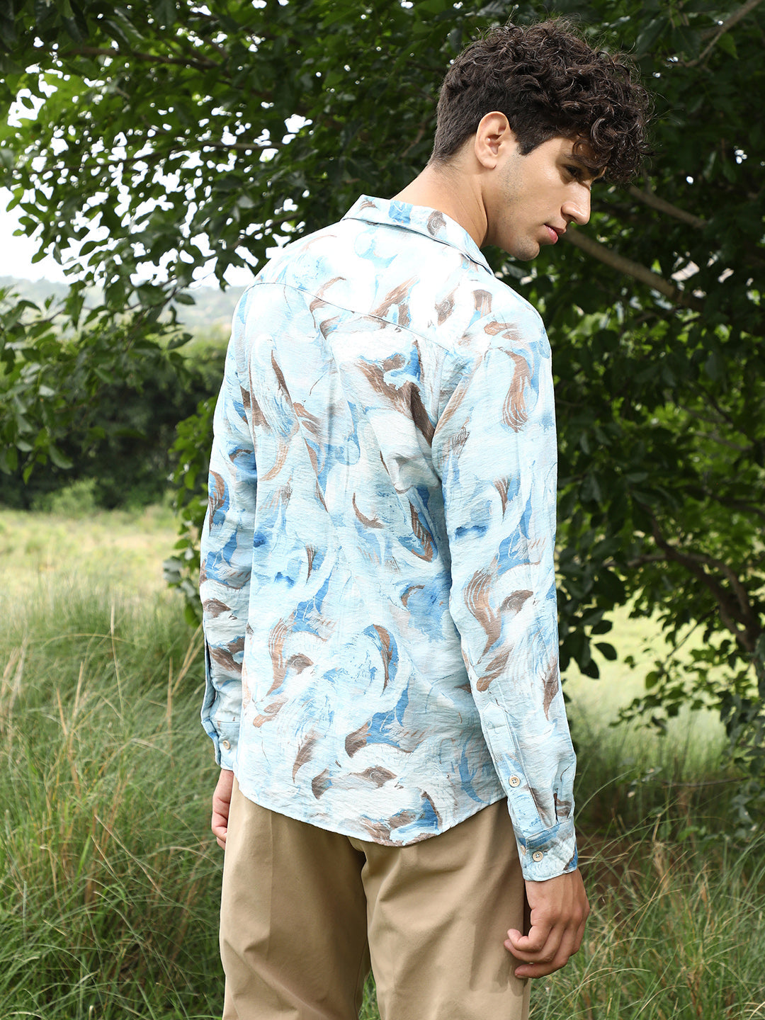 Waterbrush-Imprint Dobby Shirt