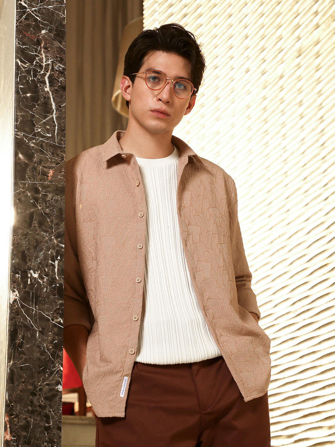 Geo-Abstract Jacquard Shirt