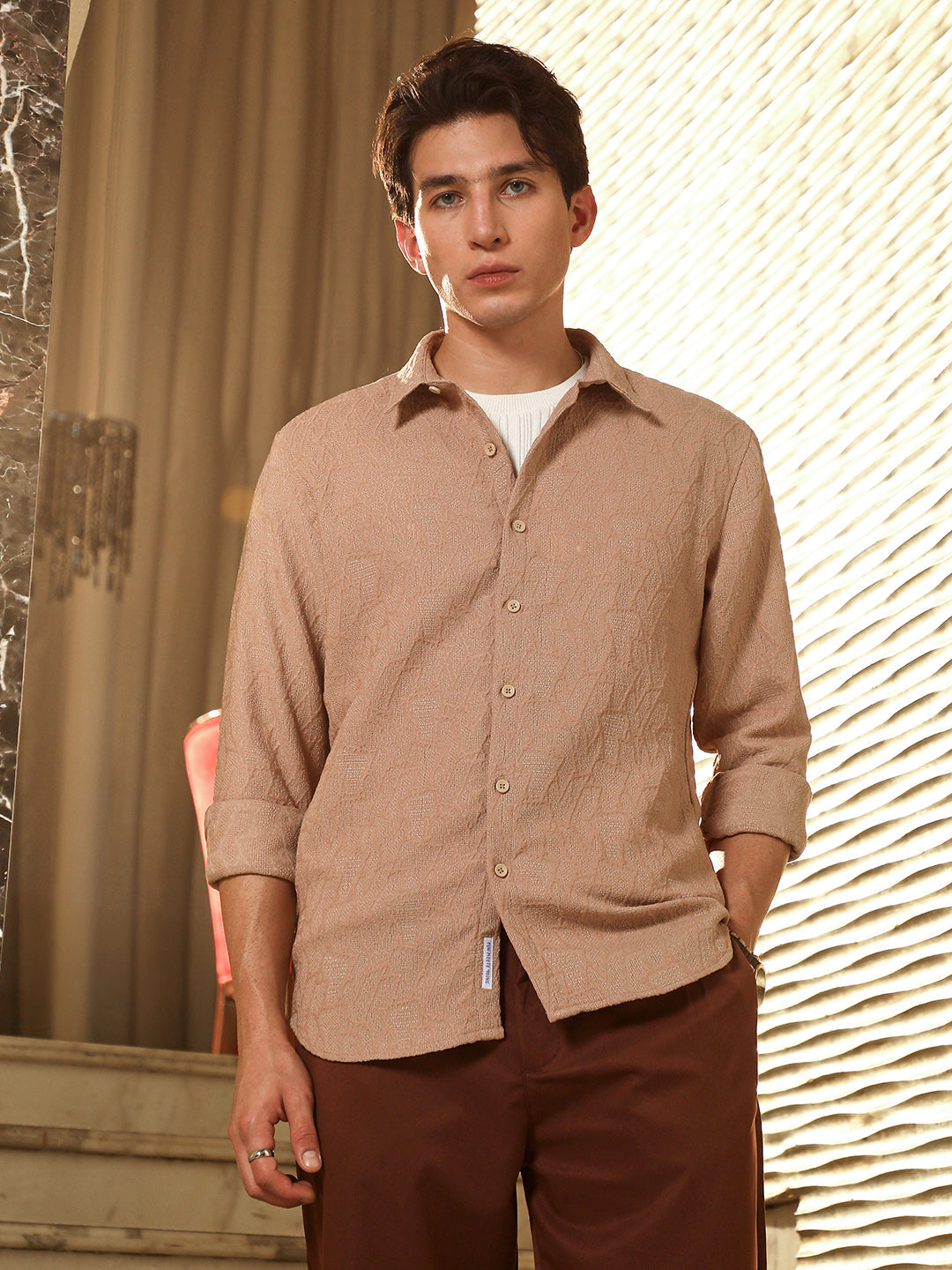 Geo-Abstract Jacquard Shirt