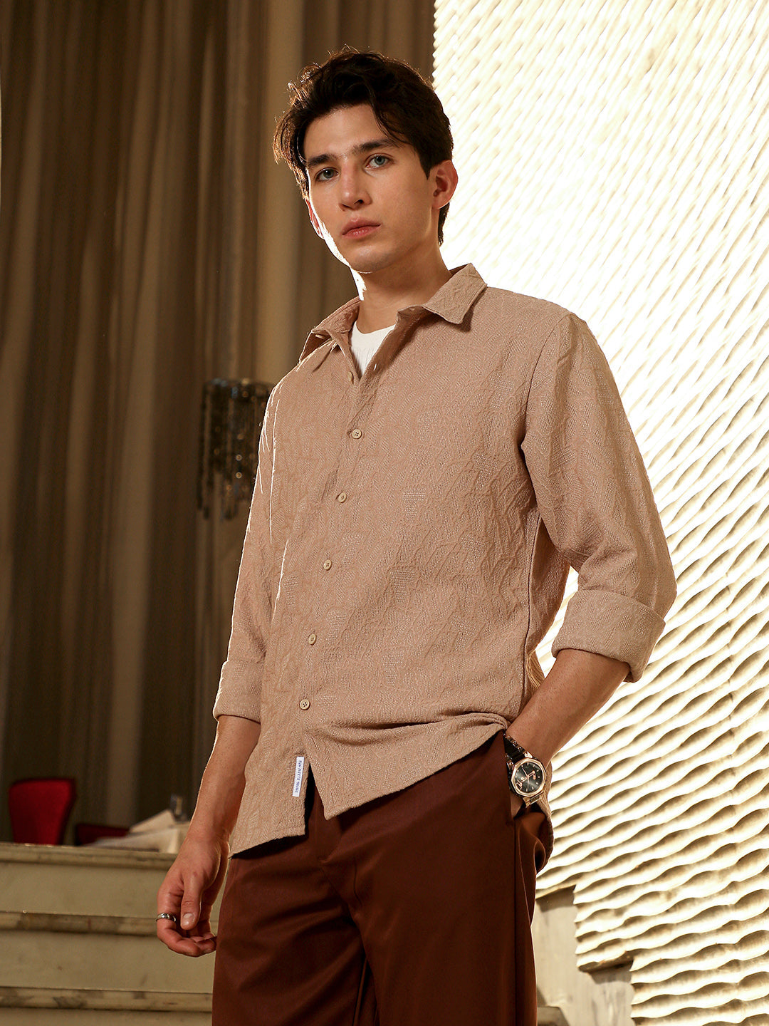 Geo-Abstract Jacquard Shirt