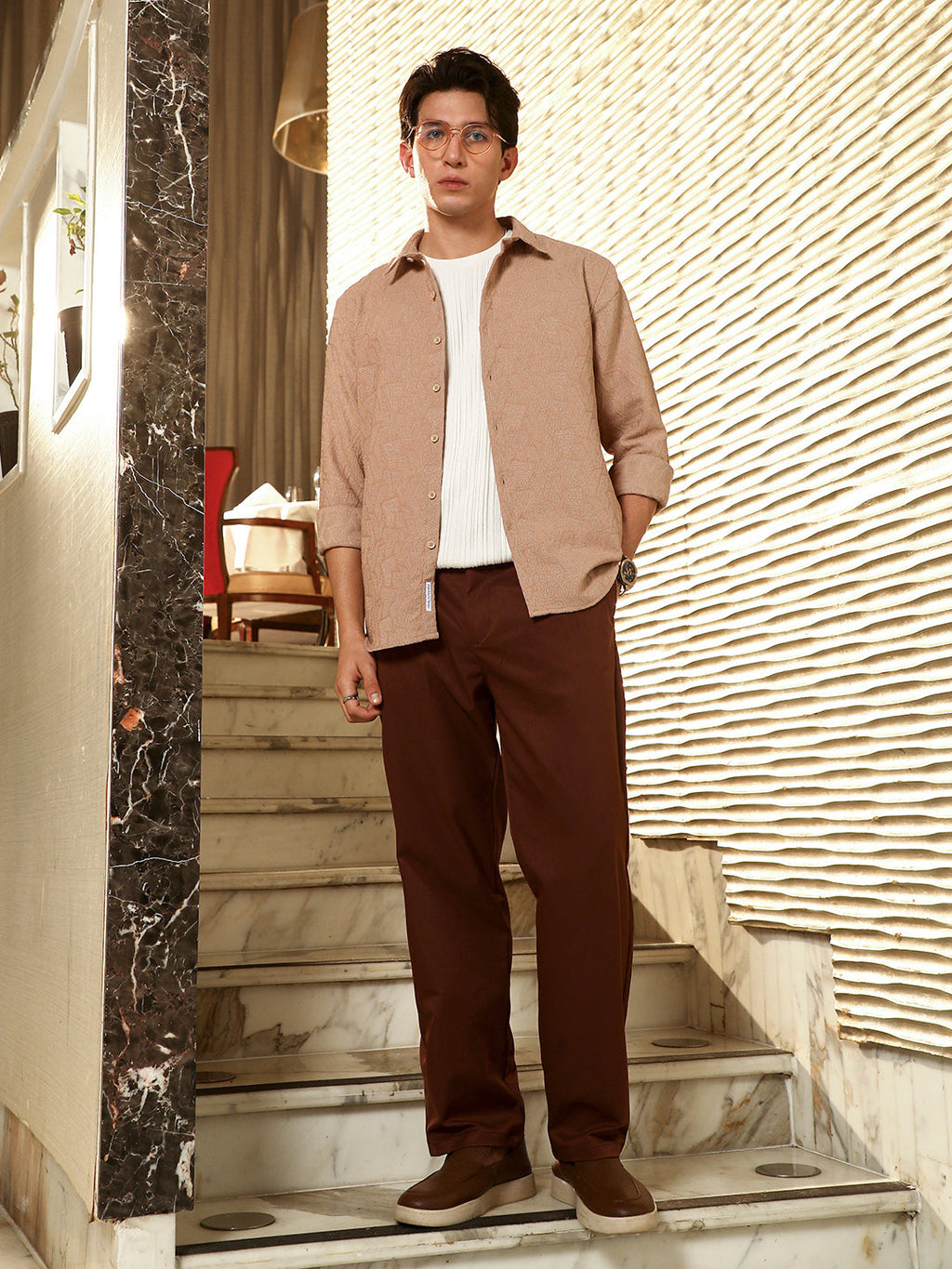 Geo-Abstract Jacquard Shirt