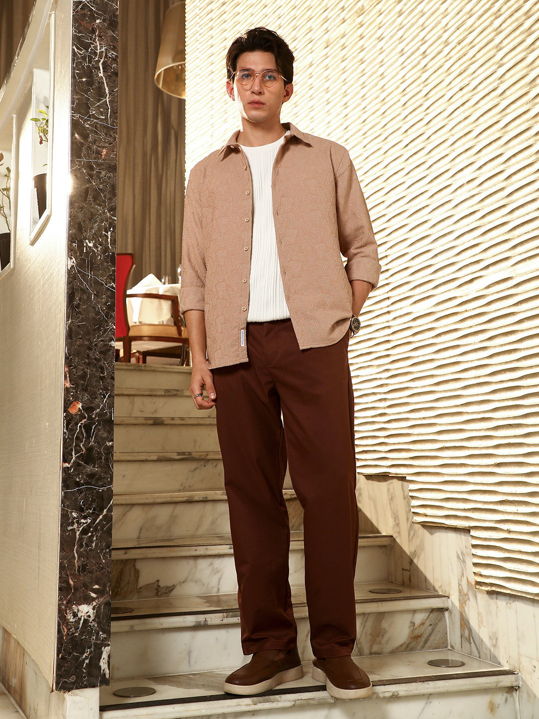 Geo-Abstract Jacquard Shirt