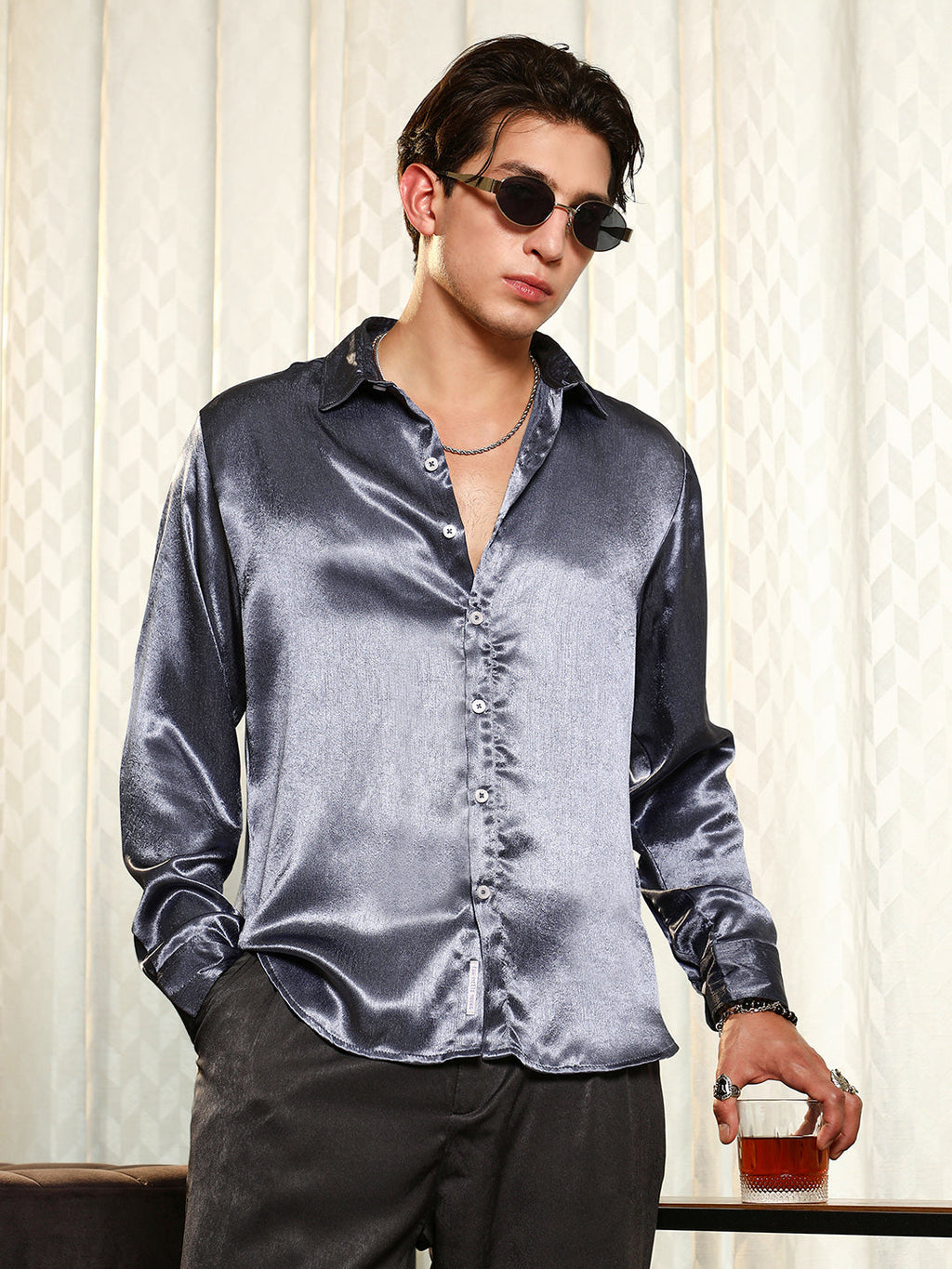 Solid Satin Shirt