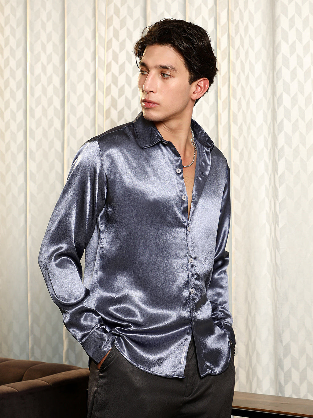 Solid Satin Shirt