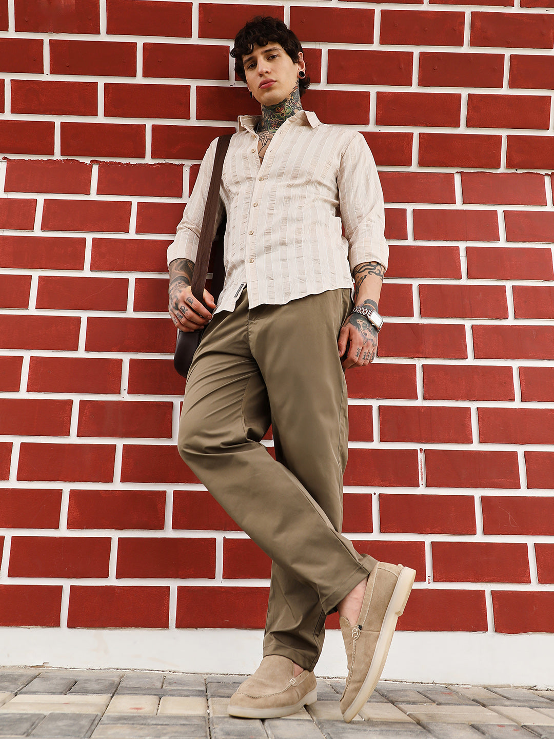 Textured Candy-Striped Shirt