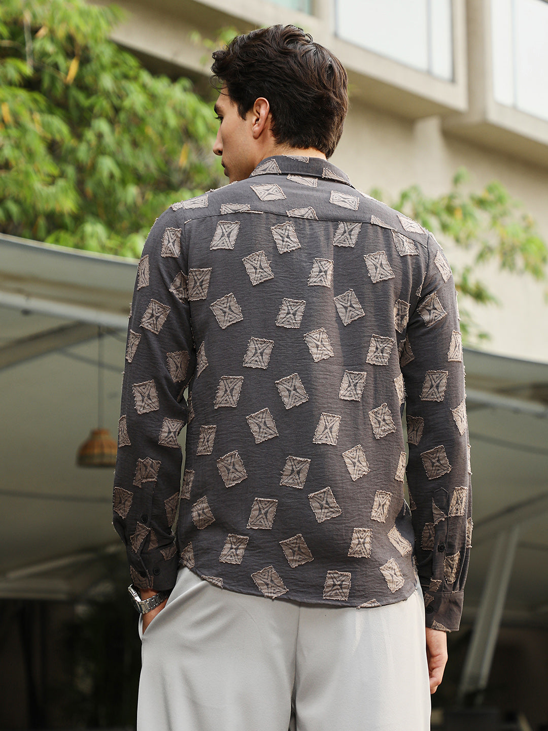 Folk-Block Jacquard Shirt