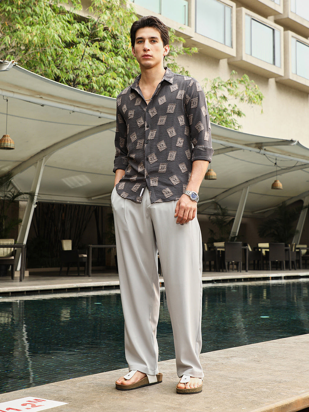 Folk-Block Jacquard Shirt