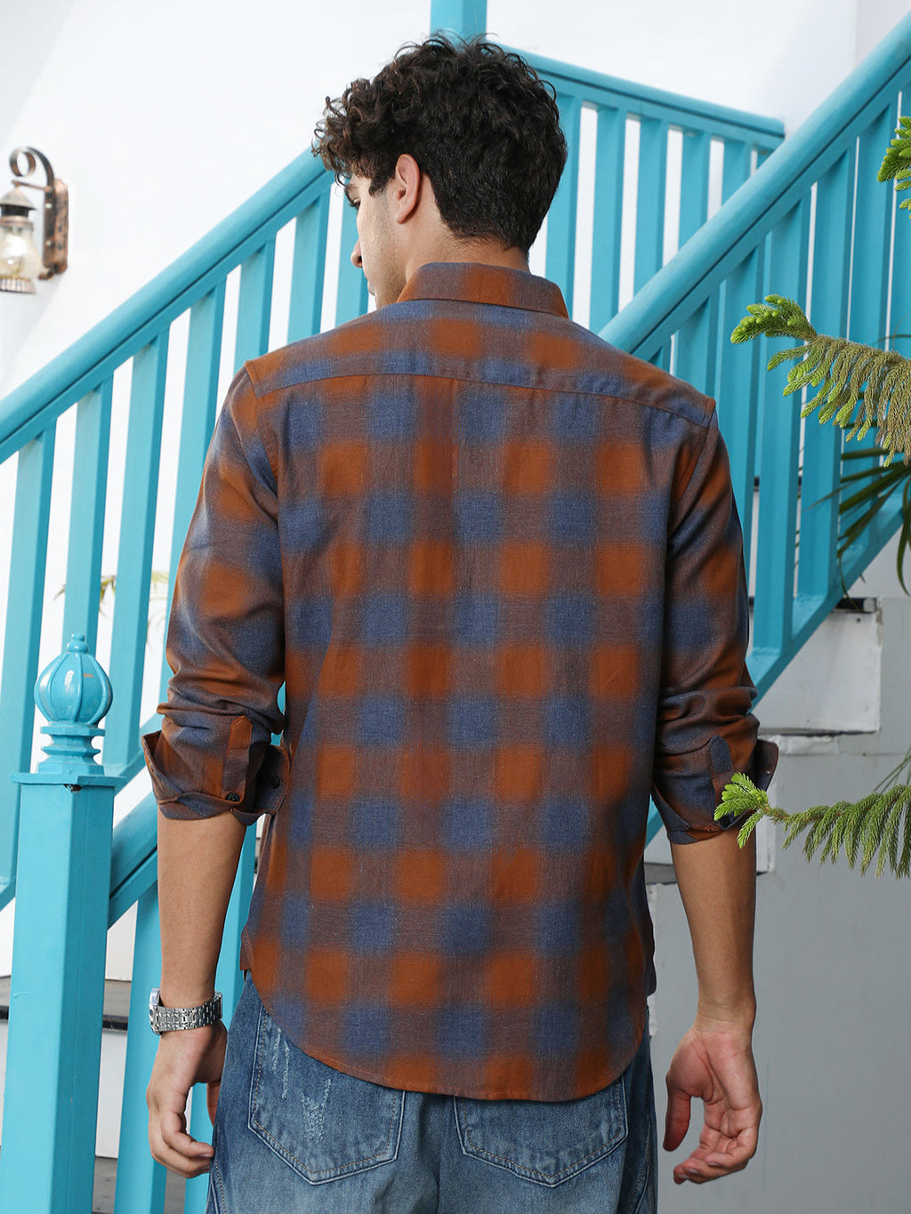 Brushing-Checks Regular Shirt