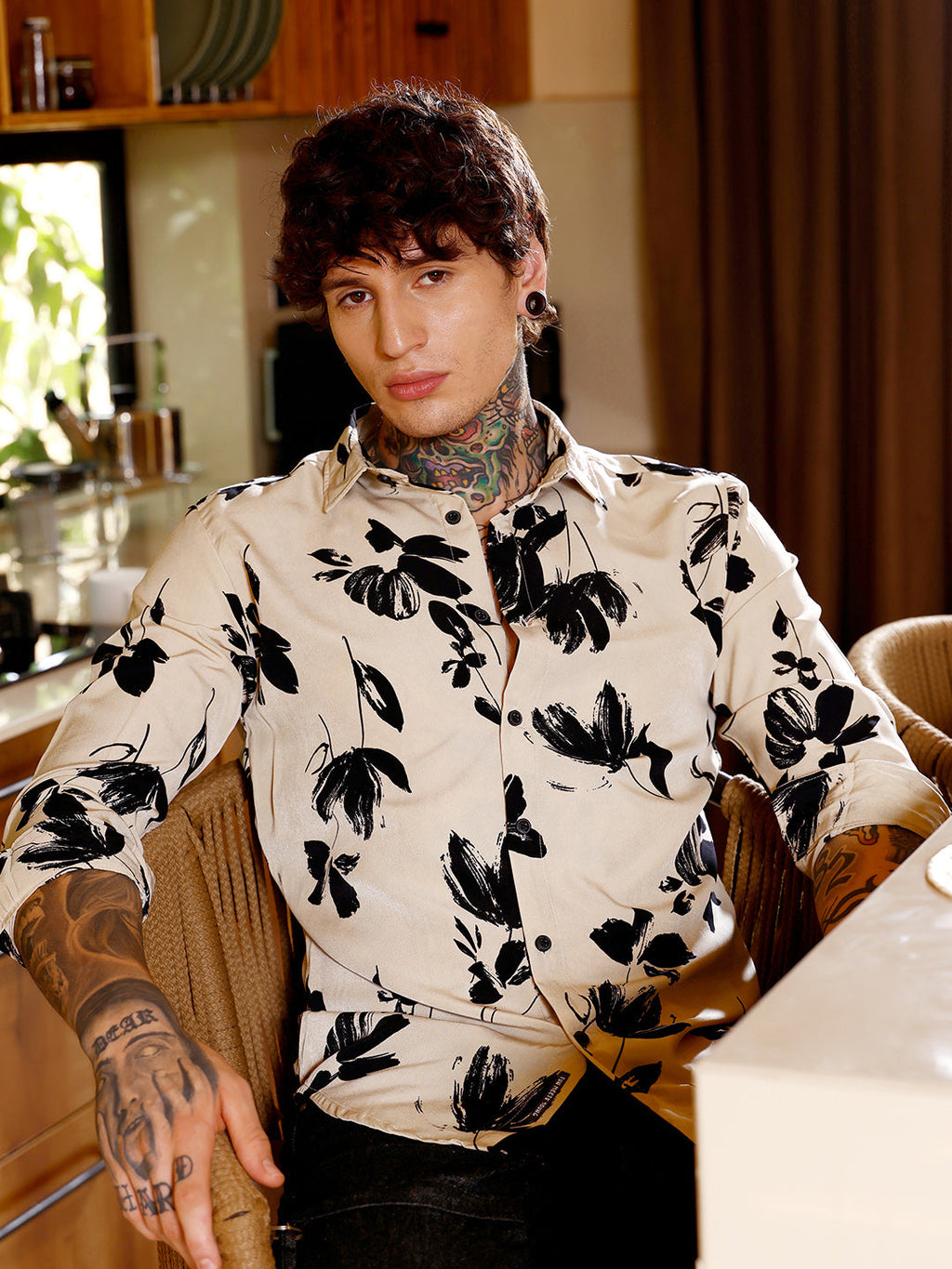 Flora-Stroke Imprint Shirt