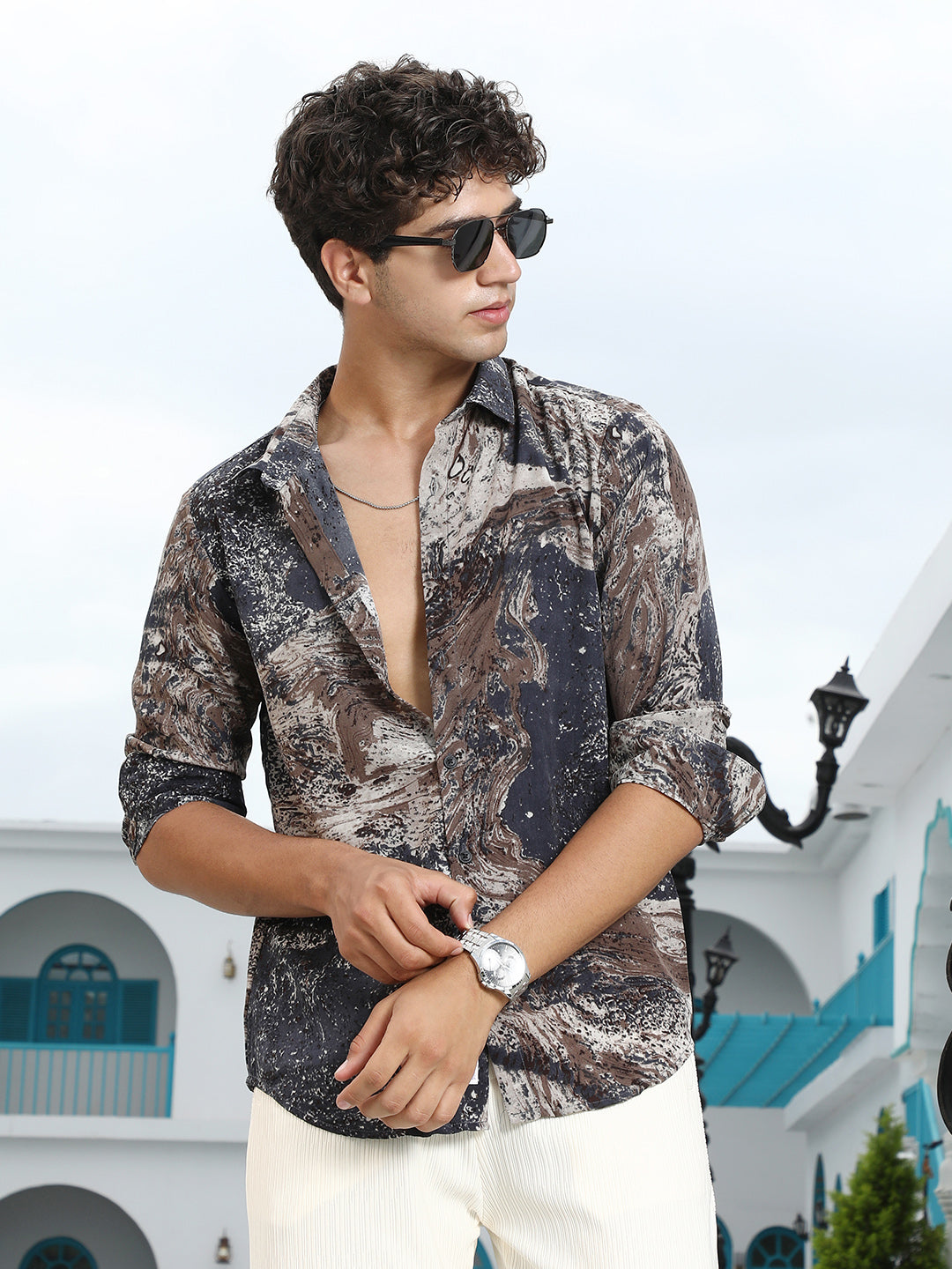 Marble-Specks Imprint Shirt