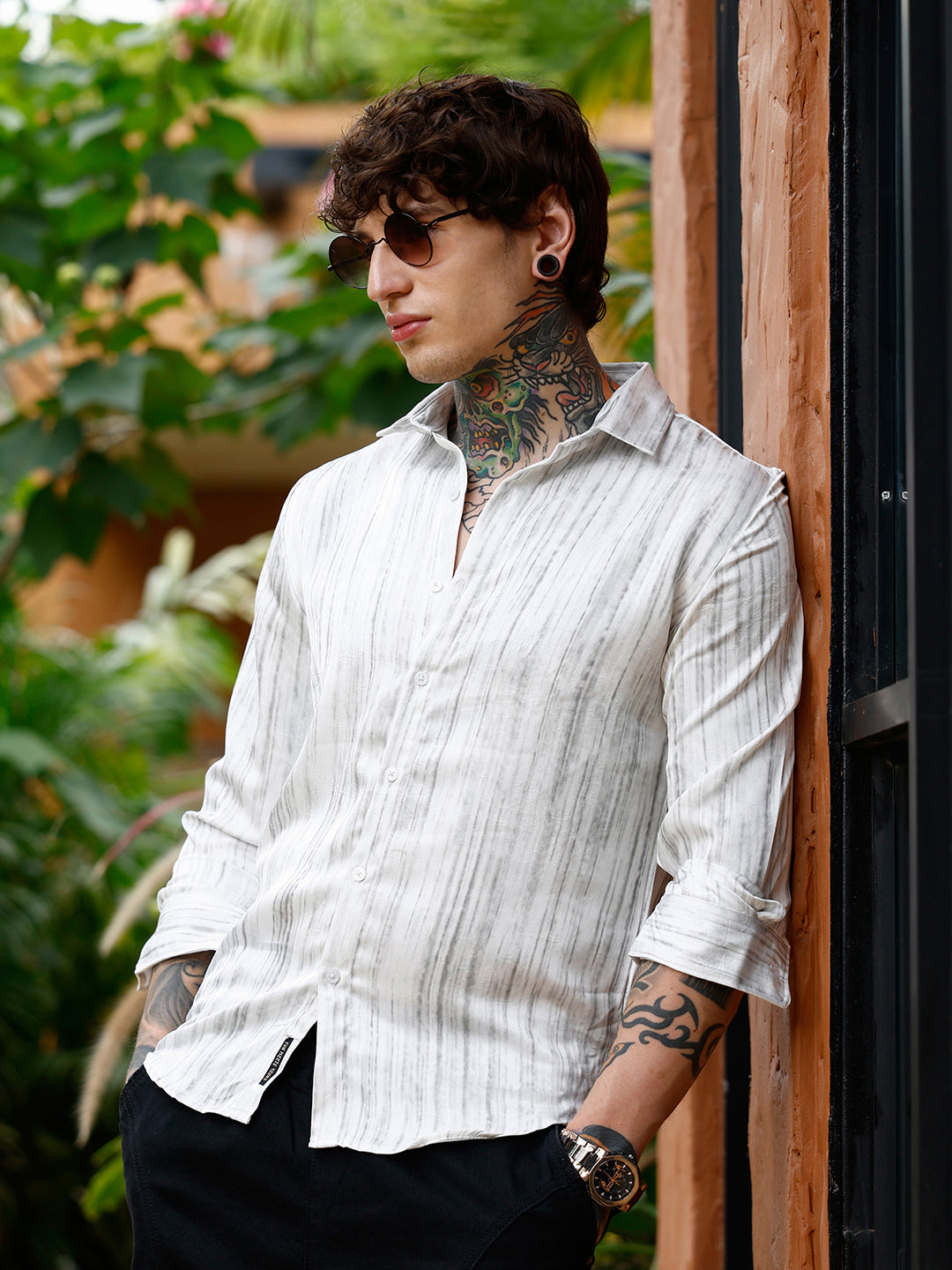 Grazed-Textured Shirt