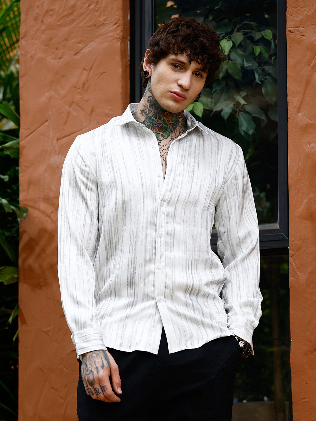 Grazed-Textured Shirt