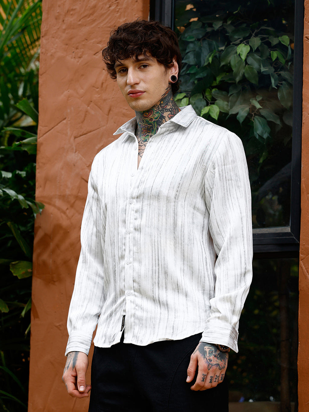 Grazed-Textured Shirt