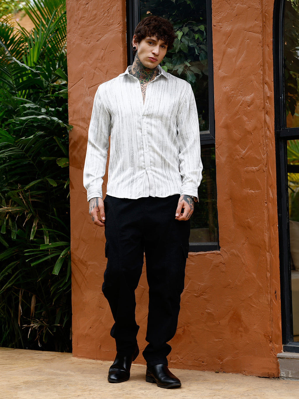 Grazed-Textured Shirt