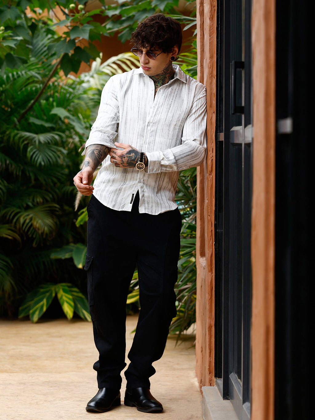 Grazed-Textured Shirt