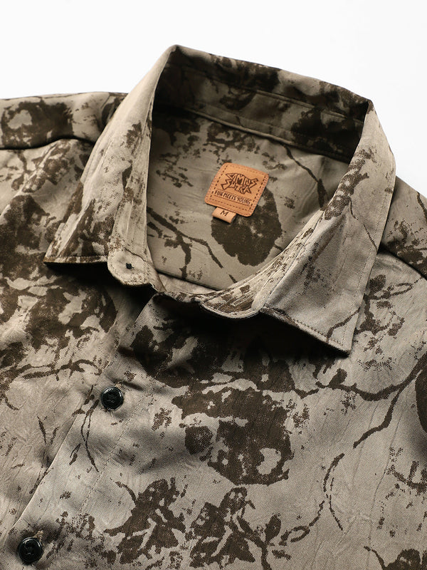 Faded-Flora Jacquard Shirt