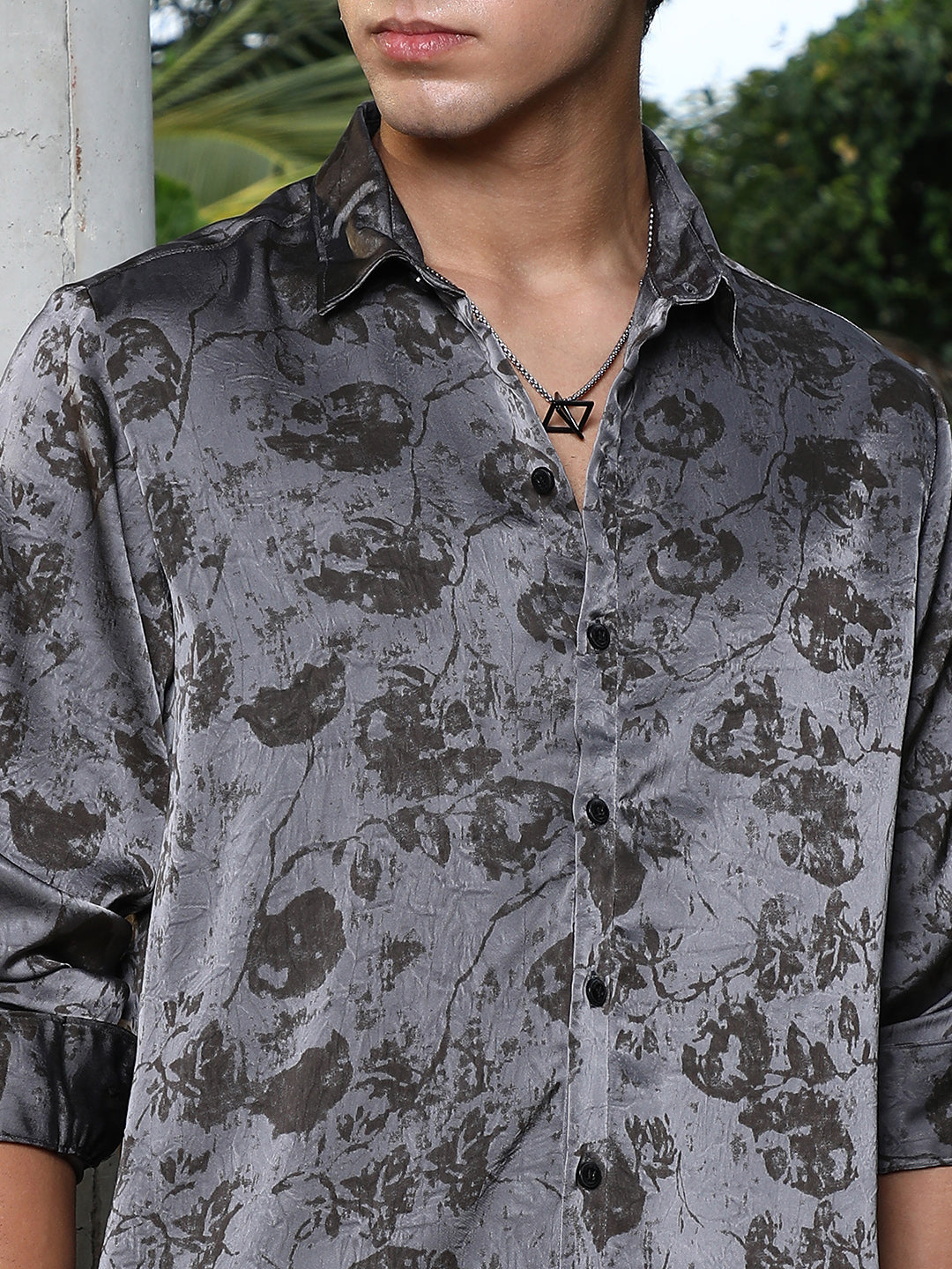 Faded-Flora Jacquard Shirt