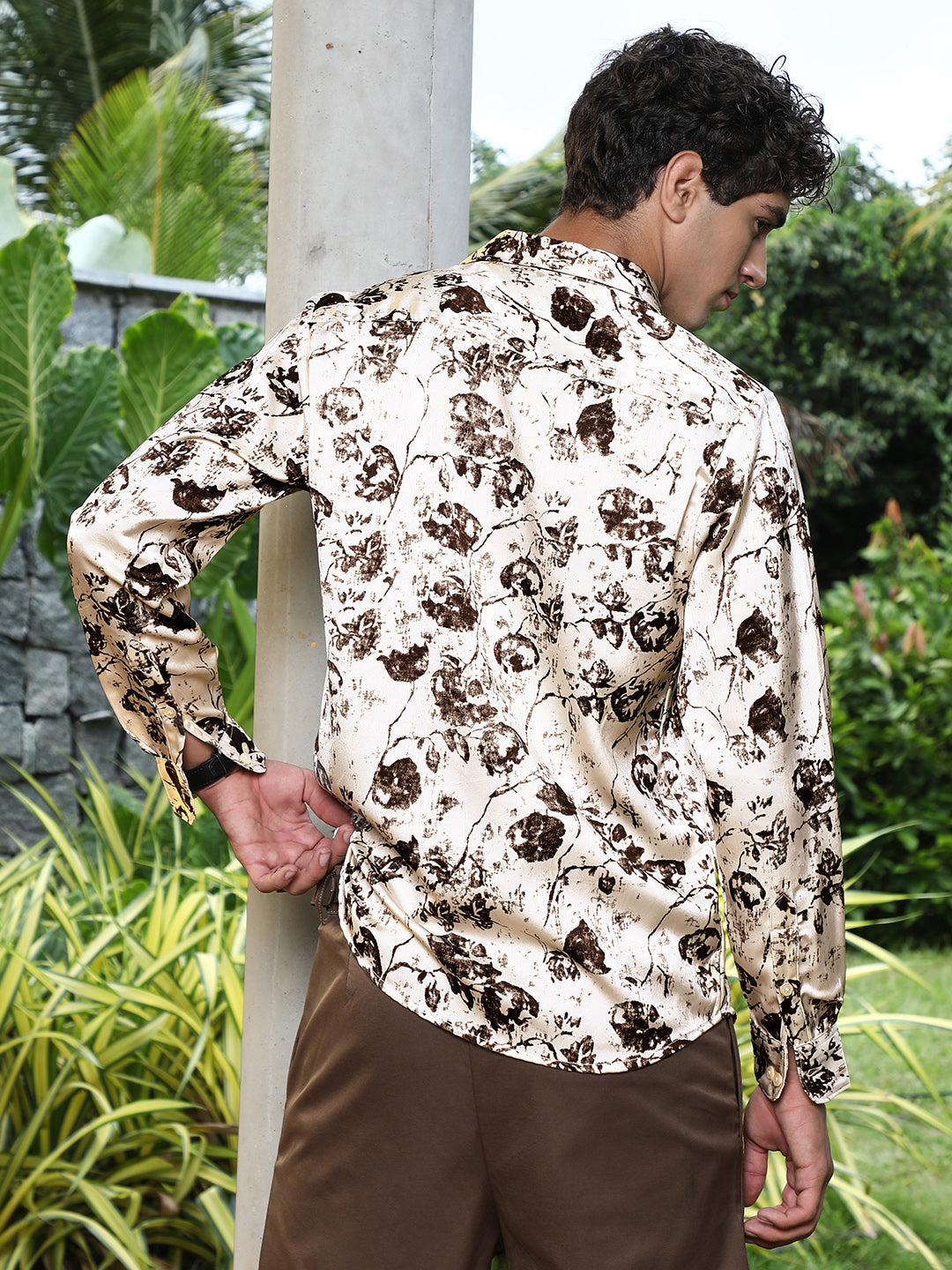 Faded-Flora Jacquard Shirt