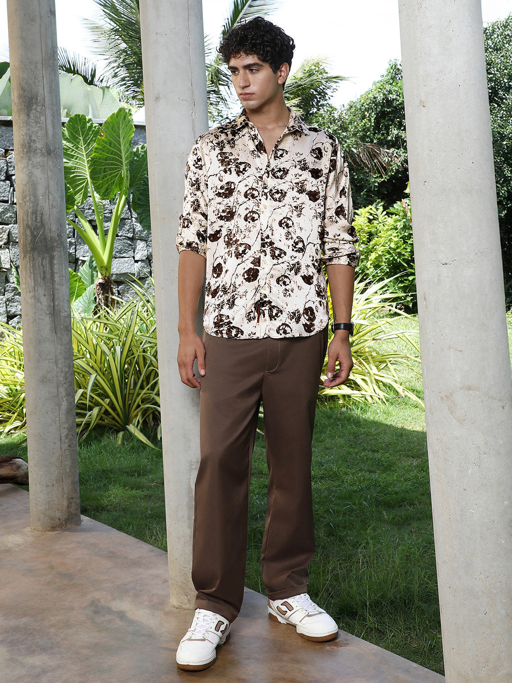 Faded-Flora Jacquard Shirt