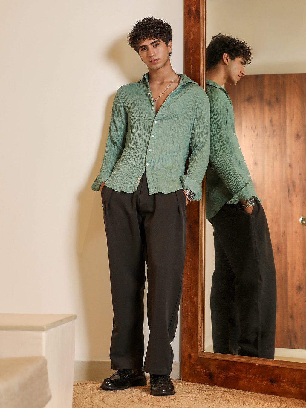 Solid Creased-Tactile Shirt