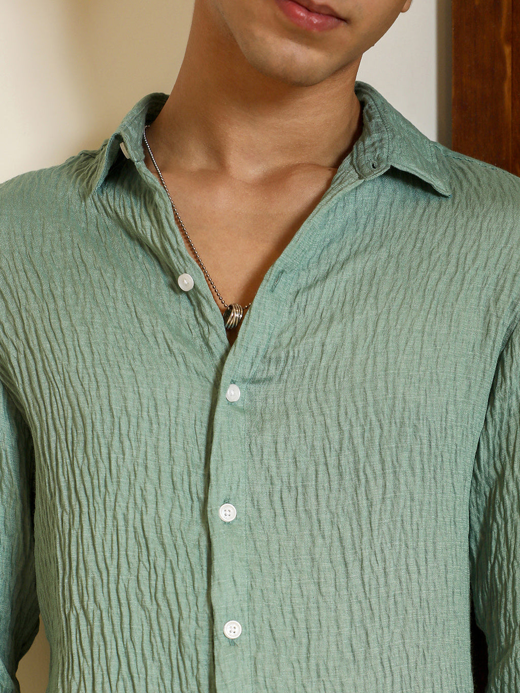 Solid Creased-Tactile Shirt